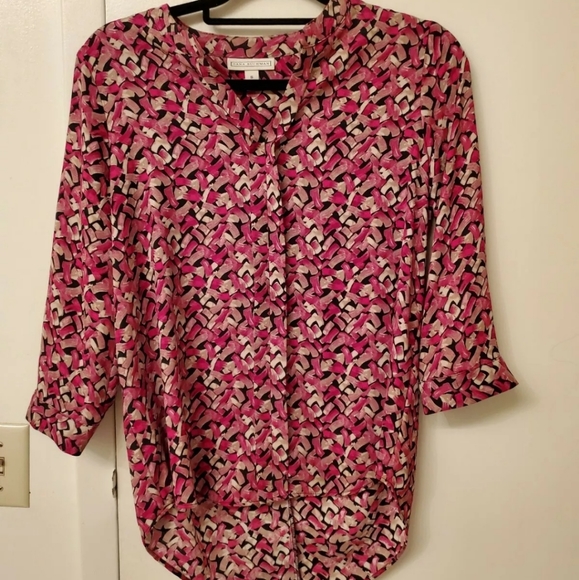 DANA BUCHMAN Womens Mid Sleeve Top Blouse Small - Picture 1 of 6